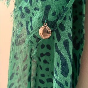 Calvin Klein Teal Animal Print Scarf